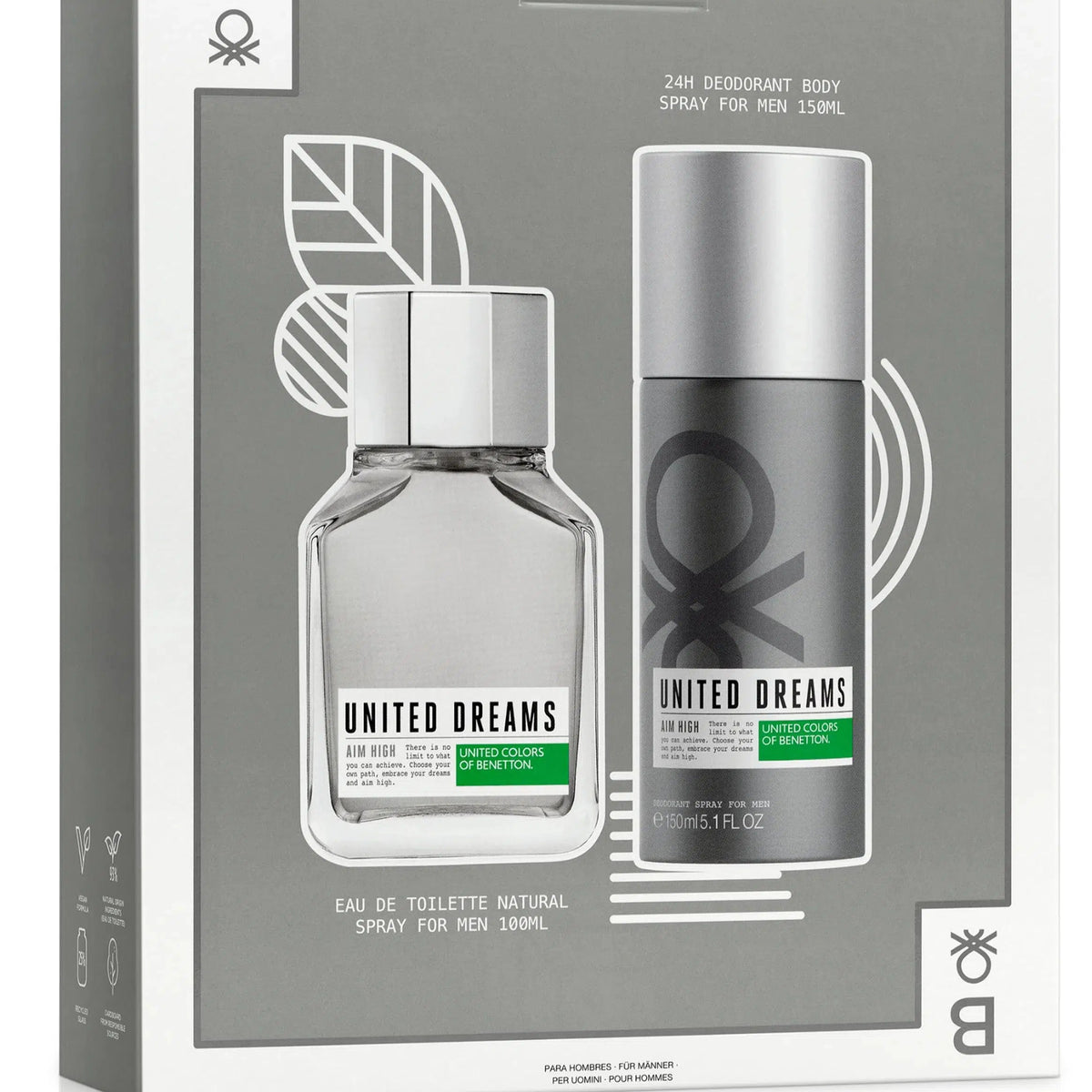 Buy Benetton United Dreams Aim High 2-Piece Gift Set For Men