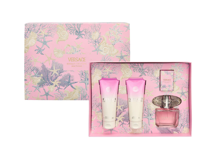 Versace Bright Crystal Pour Femme EDT 4-Piece Gift Set